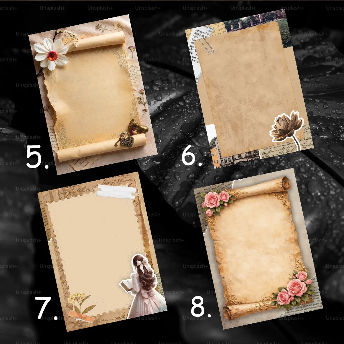 10 Pieces Aesthetic Cute Love Letter Paper (A5) with Envelope | Romantic Love Letter Writing Paper - Image 3