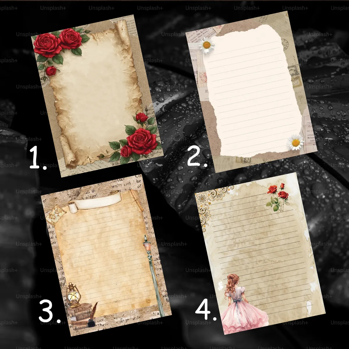 10 Pieces Aesthetic Cute Love Letter Paper (A5) with Envelope | Romantic Love Letter Writing Paper - Image 2