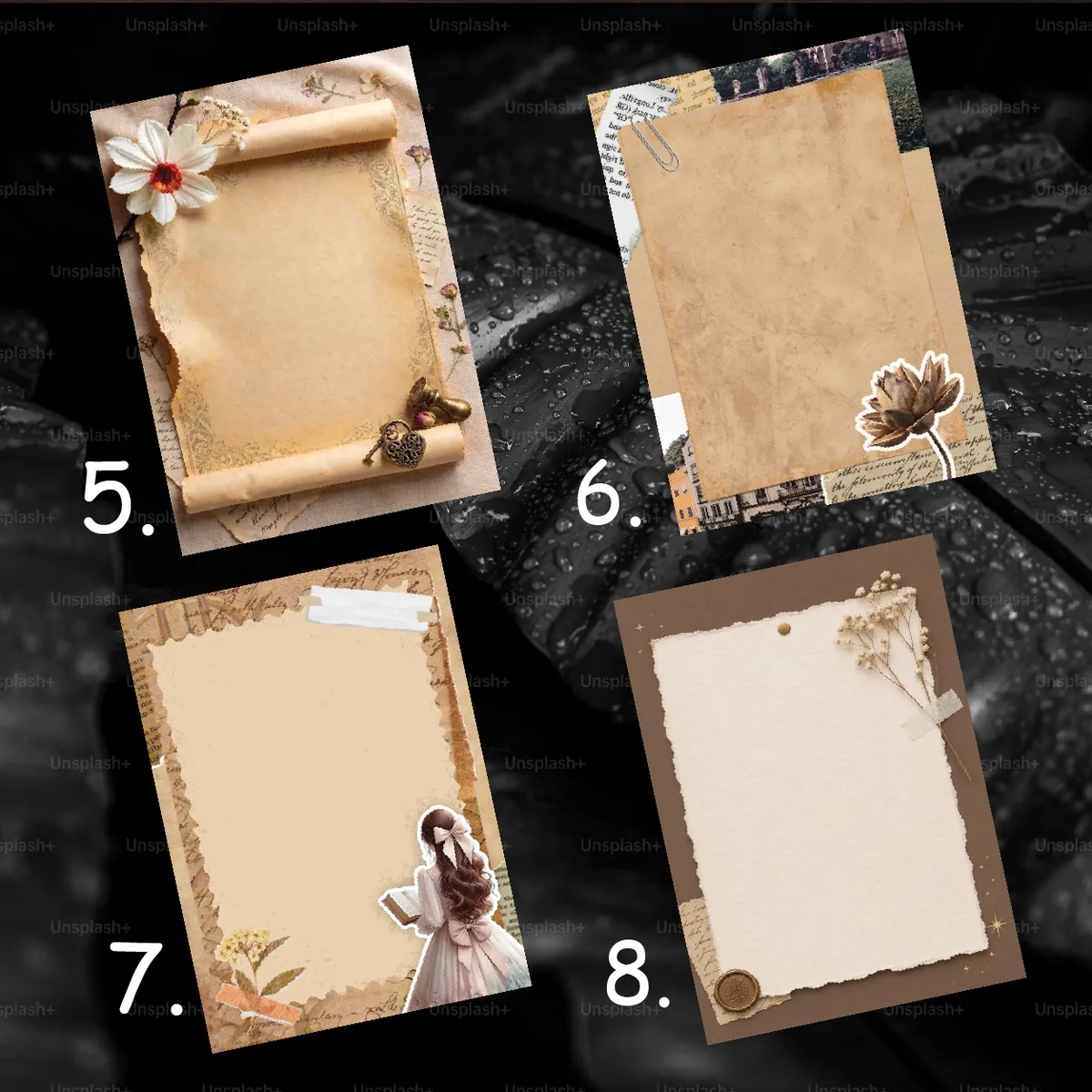 16 Pieces Aesthetic Cute Love Letter Paper (A5) with Envelope | Romantic Love Letter Writing Paper | Premium vintage Letter Paper - Image 3